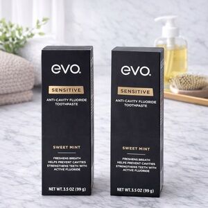 EVO Sensitive Anti-Cavity Fluoride Toothpaste Sweet Mint 3.5 oz (2 Pack)